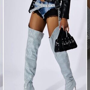 Glamorous Glitter Over the Knee Boots